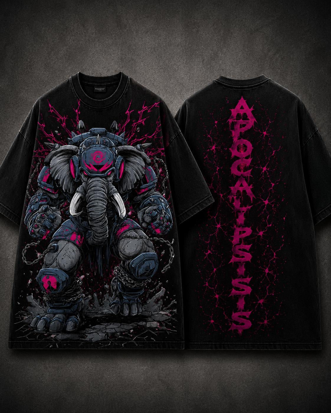 APOCALIPSIS ELEPHANT — Camiseta Oversized Heavy Streetwear